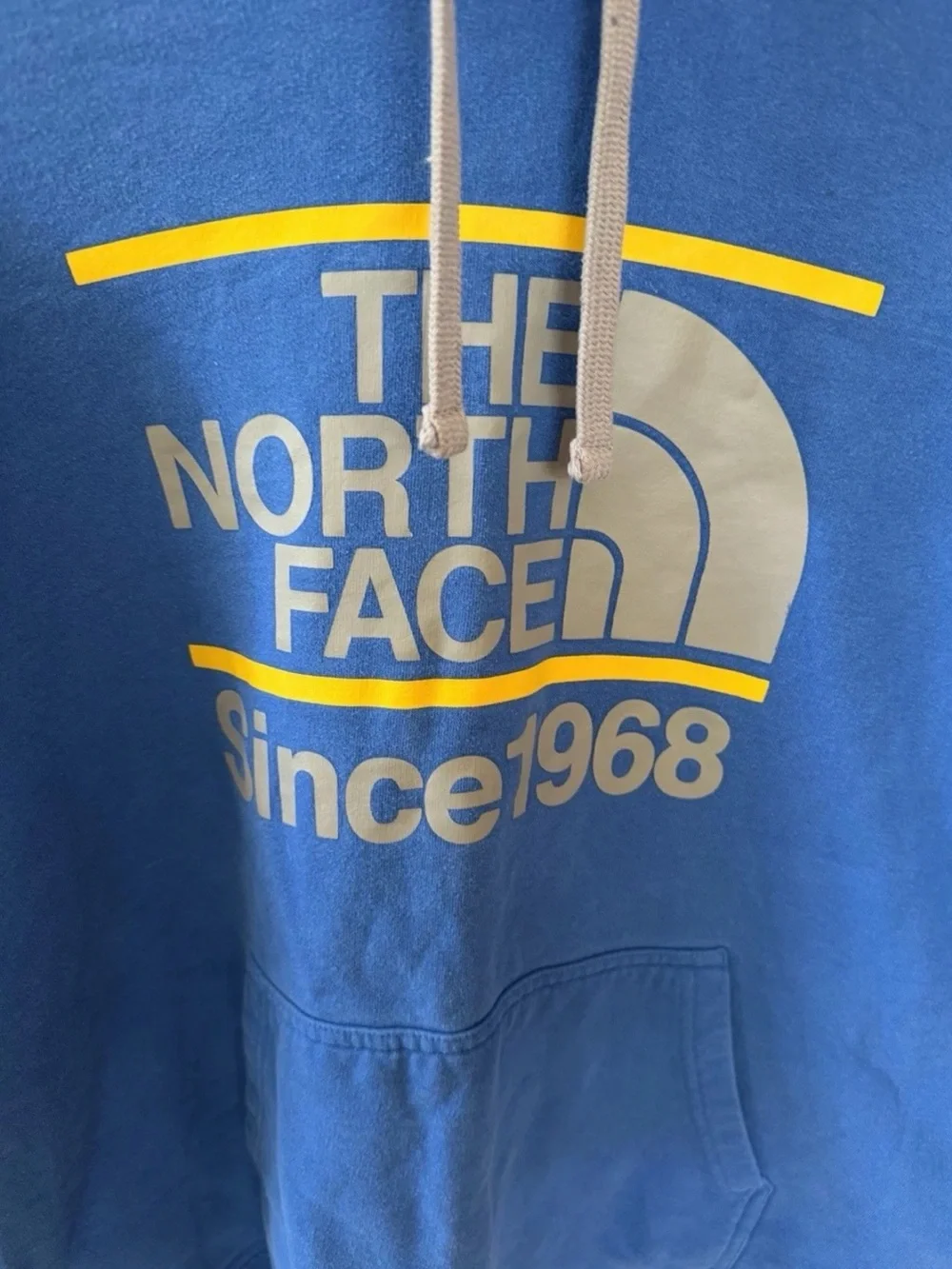 The North Face Blue Hoodie Mens XL Pullover Sweatshirt Logo Pocket